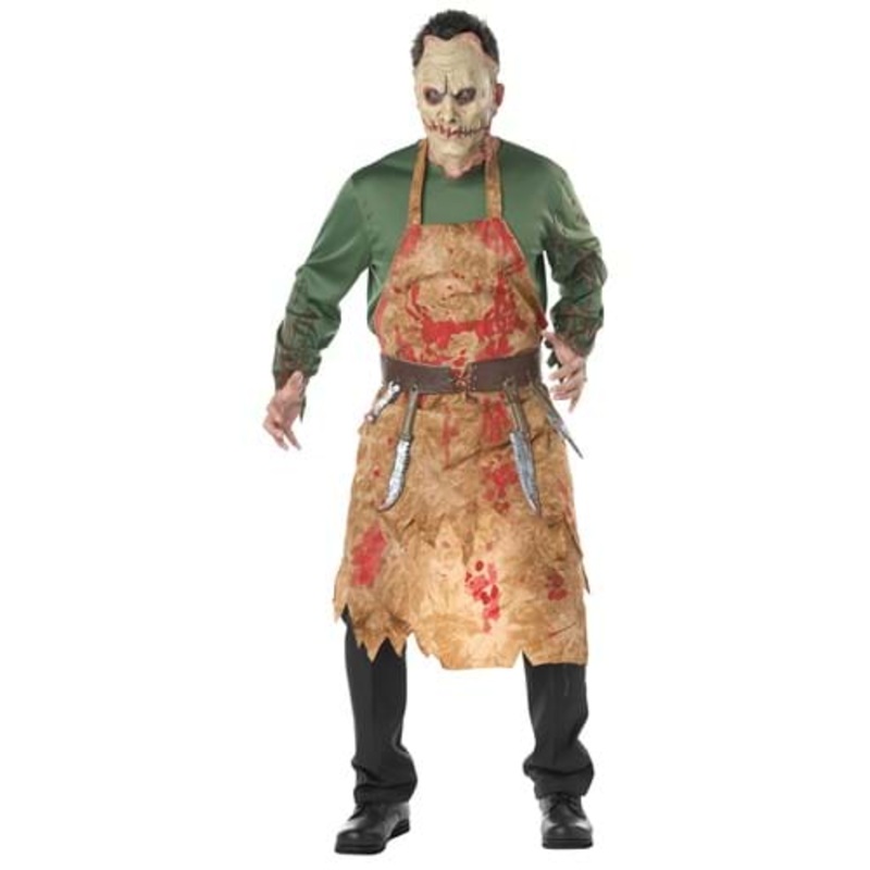 Creepy Bloody Butcher Killer Costume for Men Large