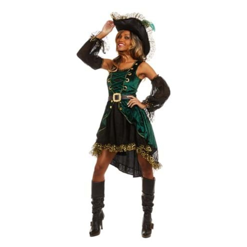 Emerald Pirate Costume for Women Medium