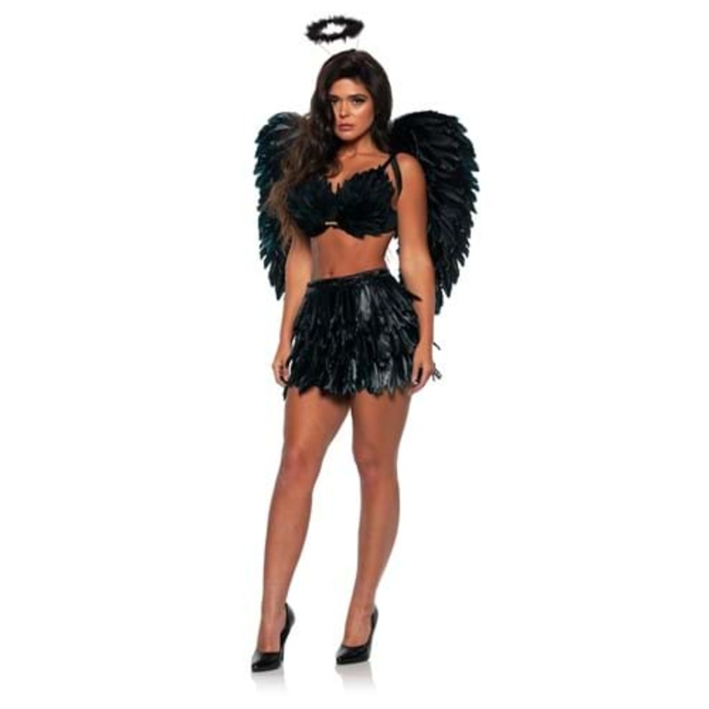 Sexy Dark Angel Feather Skirt and Top Costume for Women Small/Medium