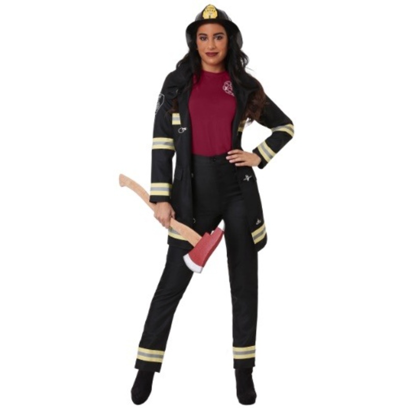 Women's Black Firefighter Costume X-Large