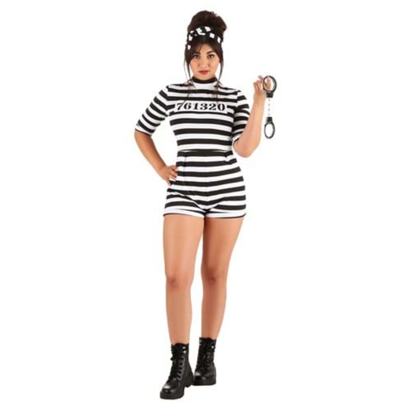 Women's Prisoner Romper Costume X-Small