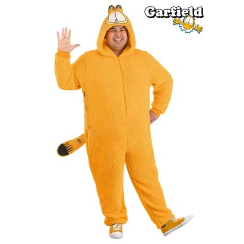 Adult Plus Size Garfield Costume Onesie 2X