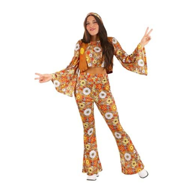 Autumn Flower Hippie Costume for Adults Small