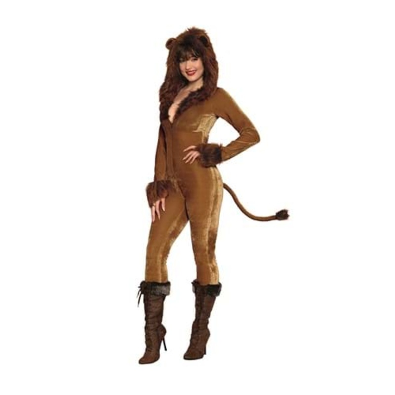 Sexy Timid Lion Jumpsuit Costume for Women Small