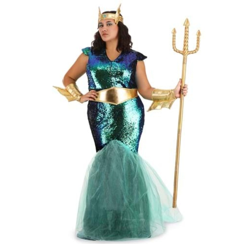 Women's Sea Siren Plus Size Costume Dress 1X
