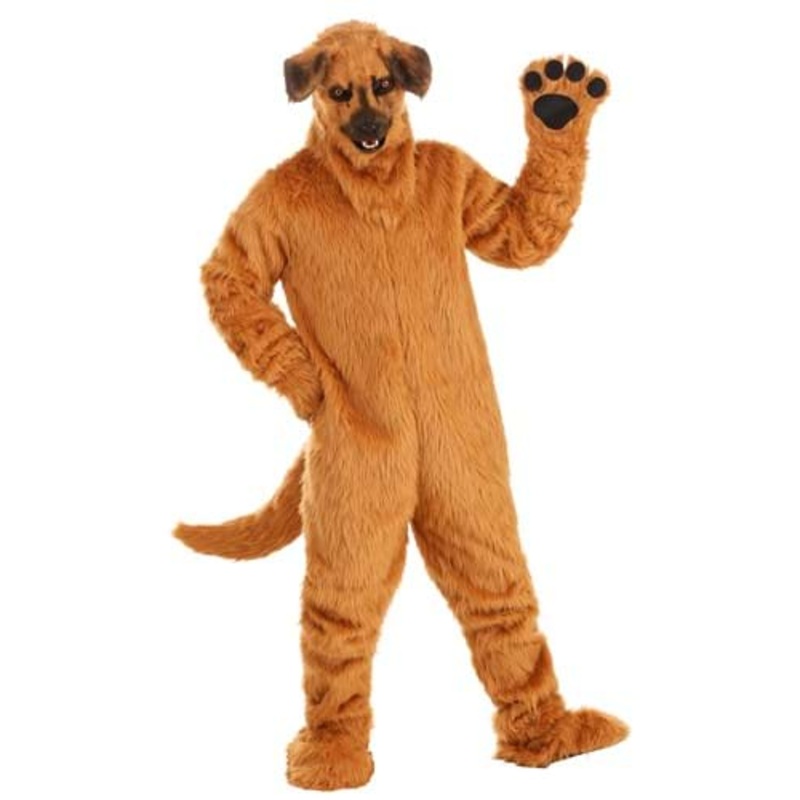Dog Mascot Suit with Mouth Mover Mask for Adults Standard