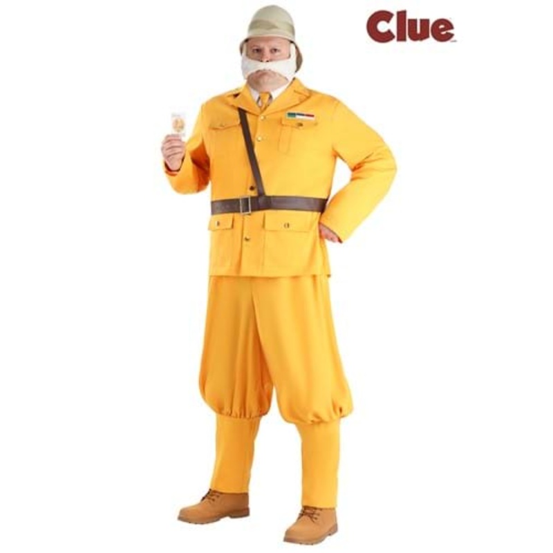 Men's Plus Size Clue Colonel Mustard Costume 2X