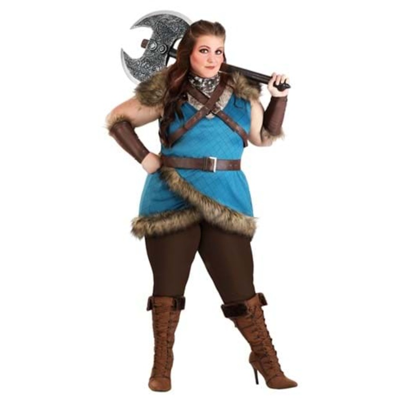 Plus Size Women's Deluxe Valhalla Viking Costume 1X