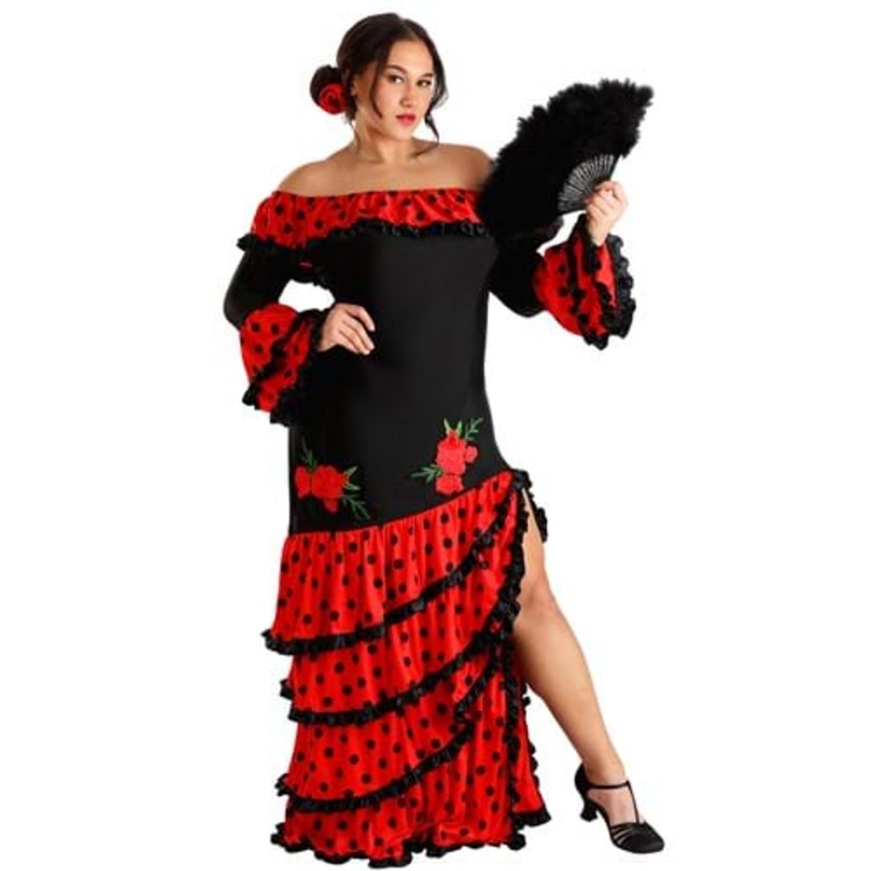Plus Size Women's Spanish Senorita Costume 1X