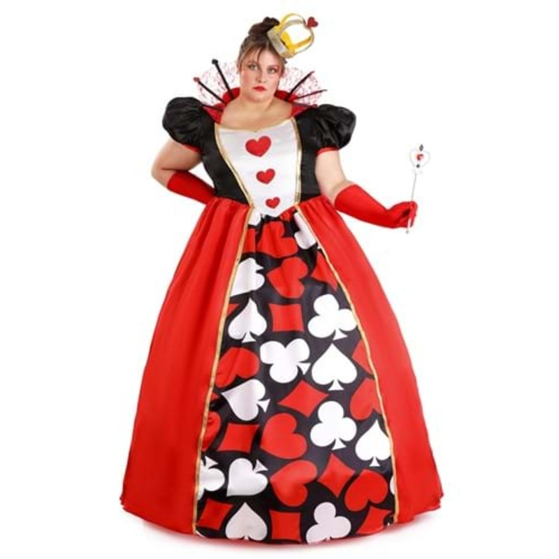 Plus Size Women's Wonderland Queen of Hearts Costume 1X