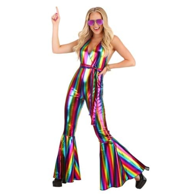 Rainbow Rave Disco Costume for Women X-Small