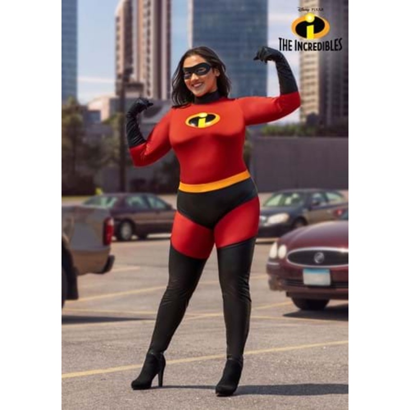 The Incredibles Deluxe Plus Size Mrs. Incredible Costume for Women 1X