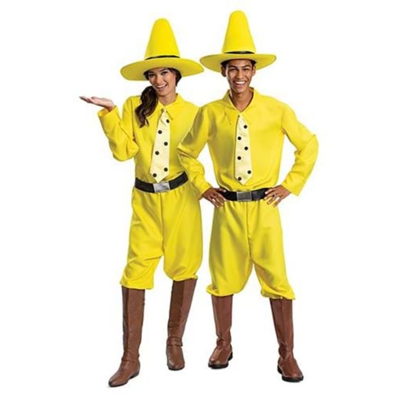 Adult Curious George Person in the Yellow Hat Costume Small/Medium
