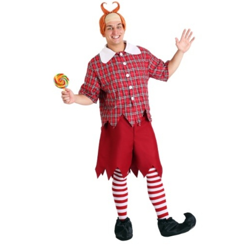 Adult Red Plaid Munchkin Costume X-Small