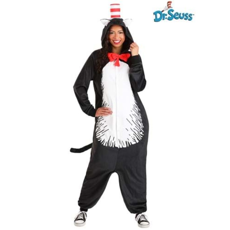 Dr. Seuss Cat in the Hat Adult Costume Onesie Small
