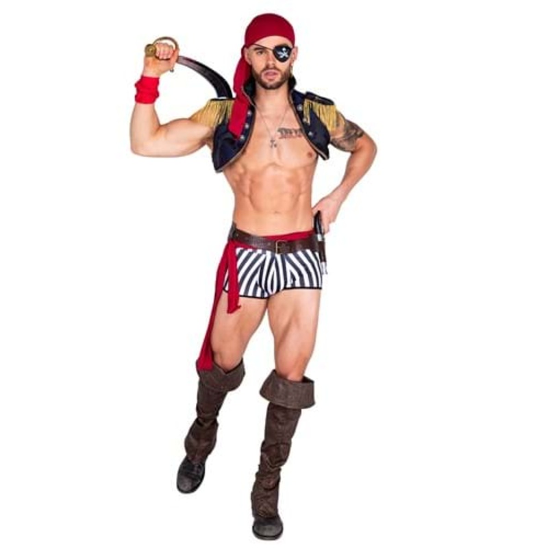 Men's Sexy Captain Hunk Halloween Costume Small