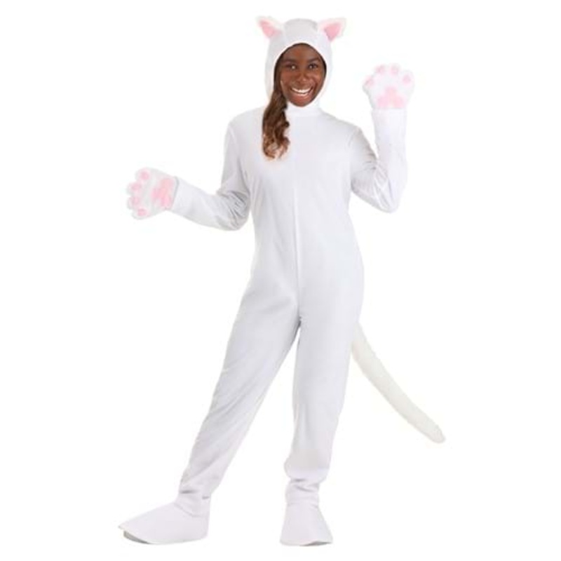 White Cat Costume for Adults Small