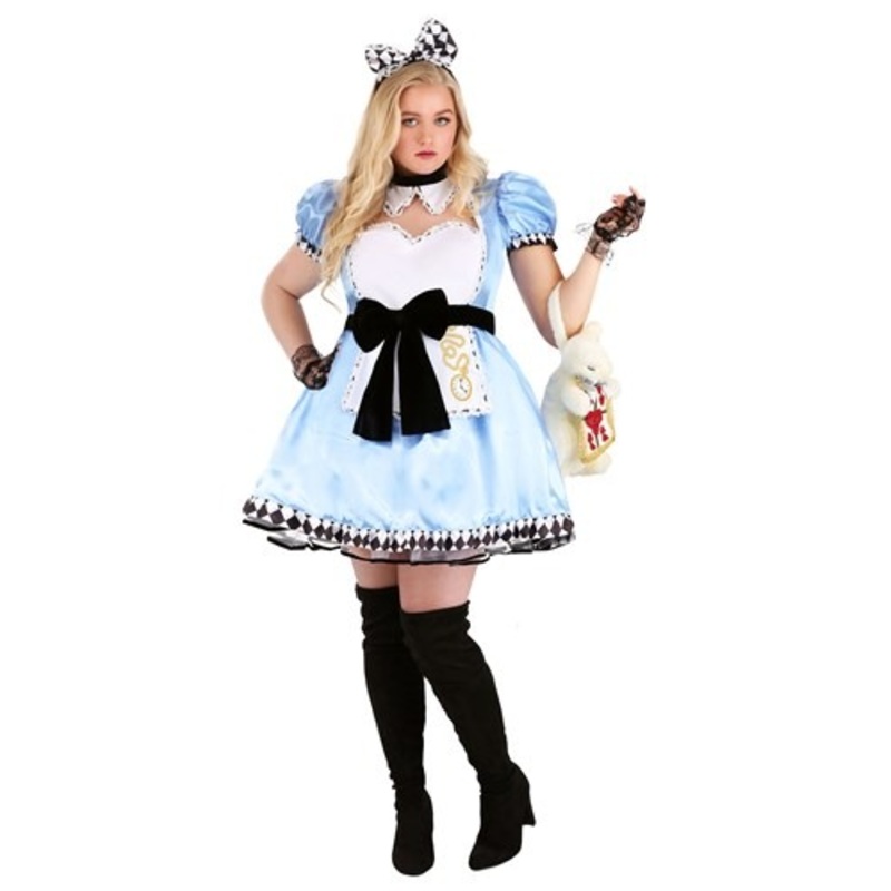 Plus Size Alluring Alice Costume Dress for Women 1X