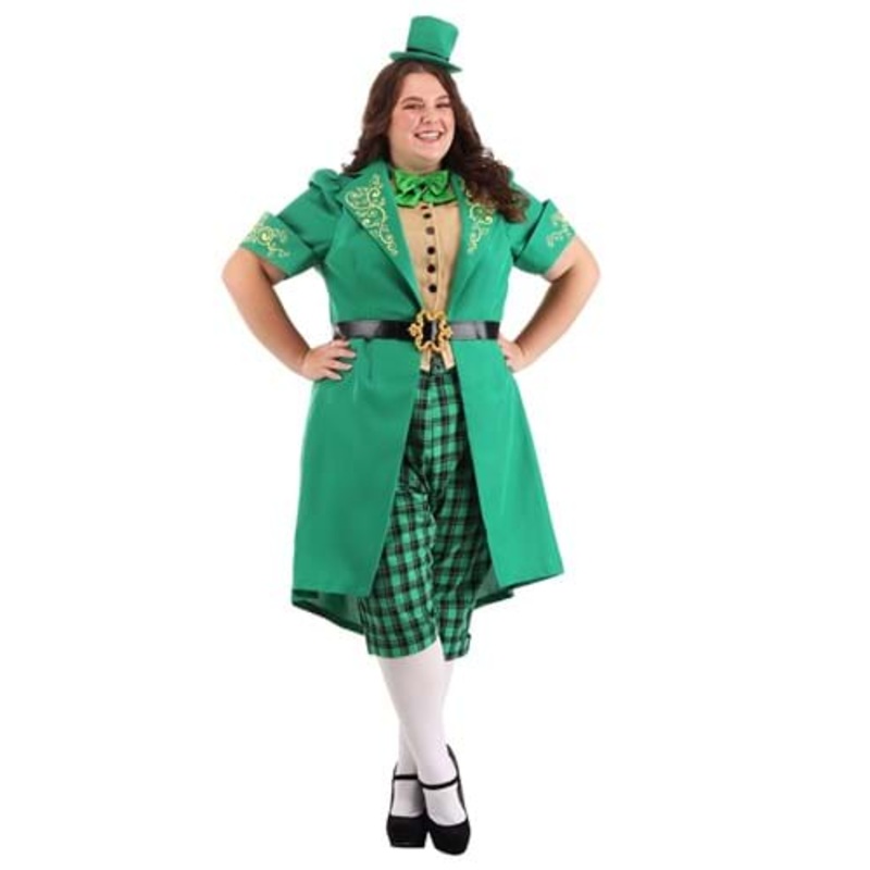 Plus Size Charming Leprechaun Costume for Women 1X
