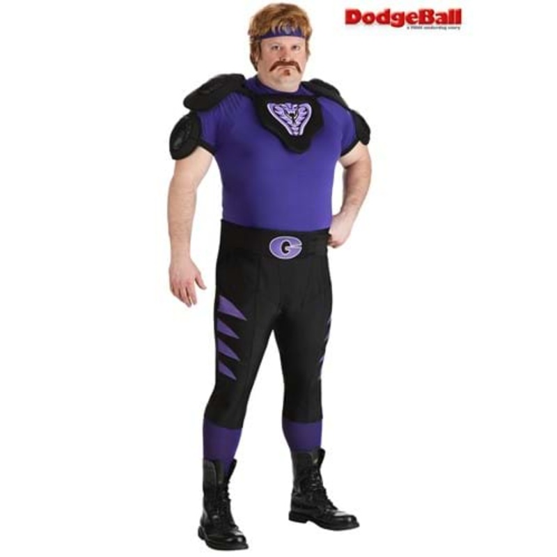 Plus Size Dodgeball Purple Cobra Men's Costume 2X