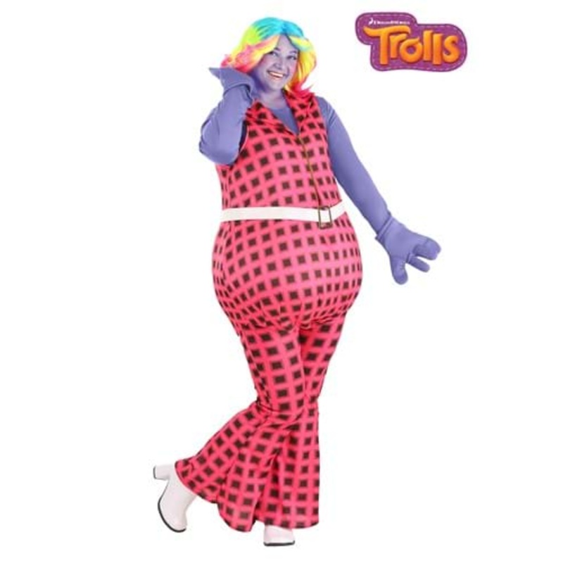 Plus Size Trolls Lady Glitter Sparkles Costume for Women 1X