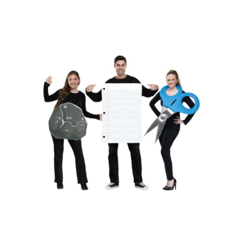 Rock, Paper, Scissors Costume for Adults Standard