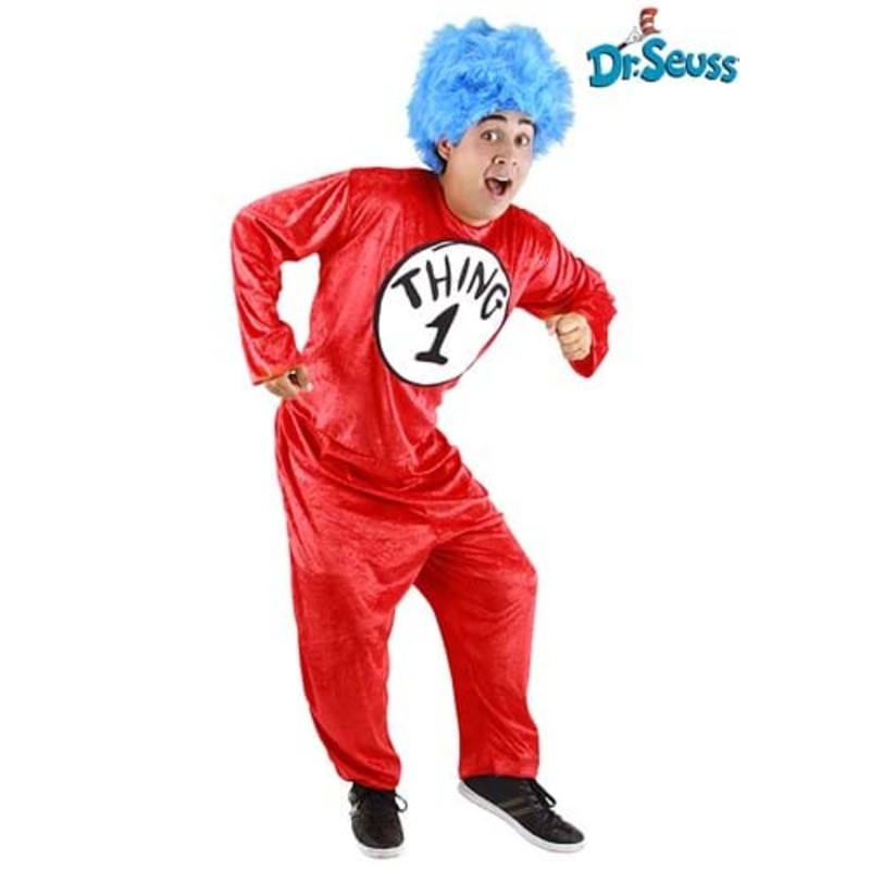 Adult Plus Size Thing 1 & Thing 2 Halloween Costume 2X-Large