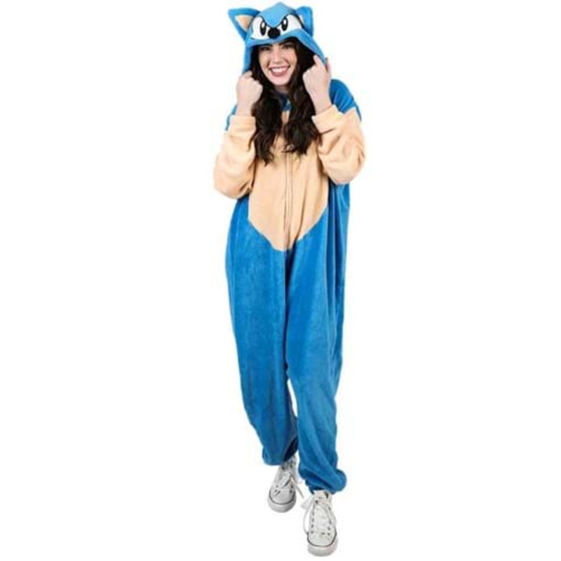 Adult Sonic the Hedgehog Cosplay Union Suit Small