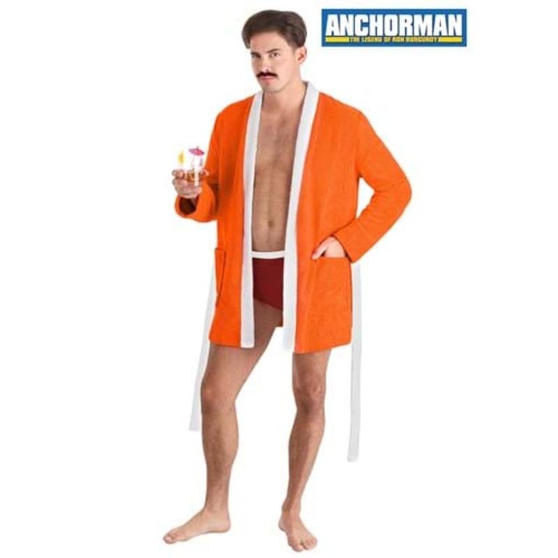 Anchorman Pool Party Ron Burgundy Costume for Men Small