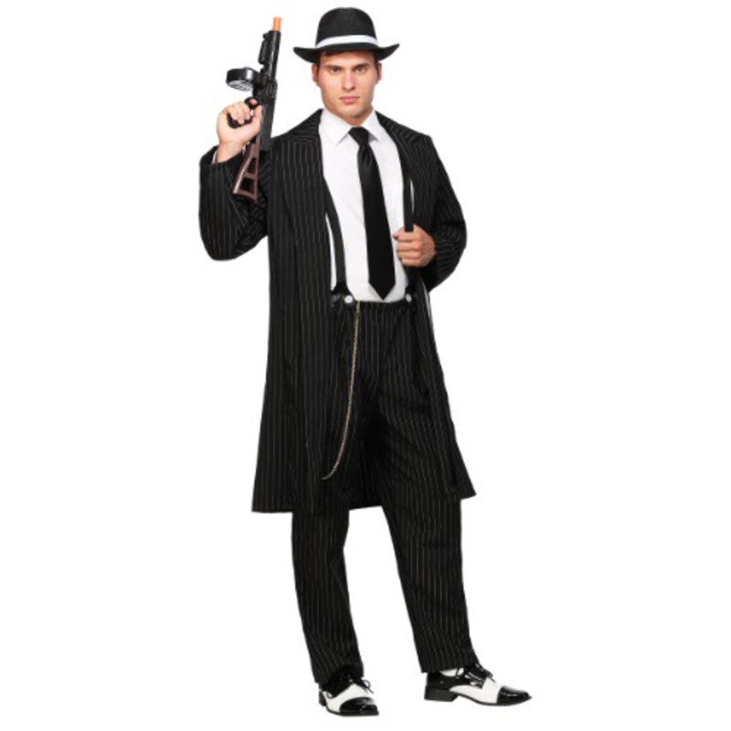 Black Zoot Suit Gangster Costume Small