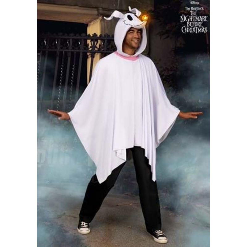 Nightmare Before Christmas Zero Costume Poncho for Adults Small/Medium