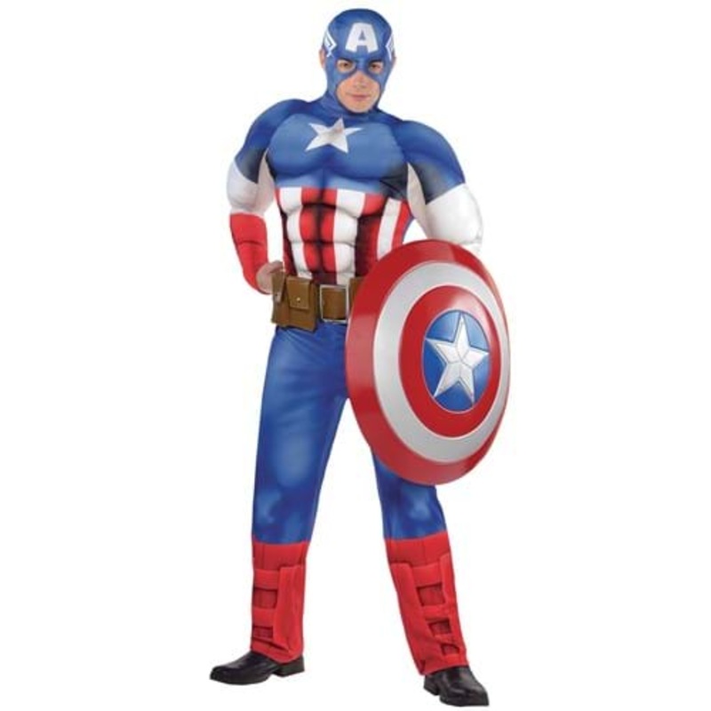 Plus Size Captain America Muscle Costume for Men Plus