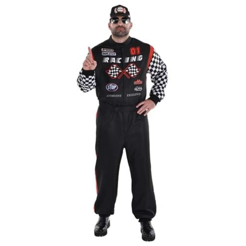 Plus Size Race Car Driver Classic Jumpsuit Costume for Men 2X