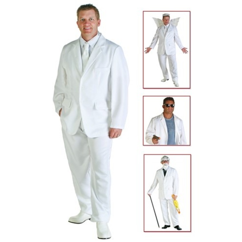 Plus Size White Suit Costume for Men 2X