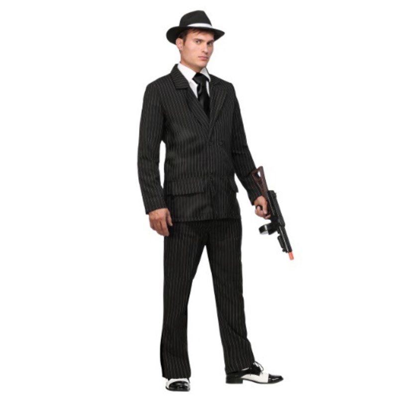 Deluxe Pin Stripe Gangster Costume Suit X-Small