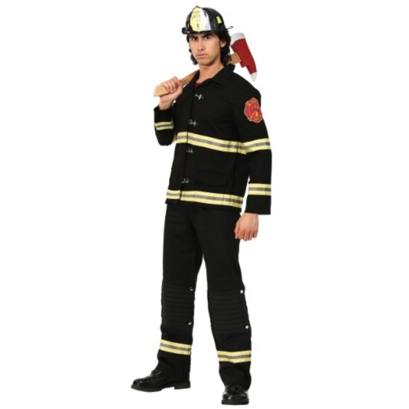 Men's Black Firefighter Uniform Costume X-Small