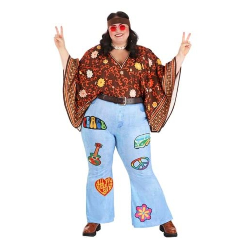Plus Size Flared Out Hippie Women's Costume 1X