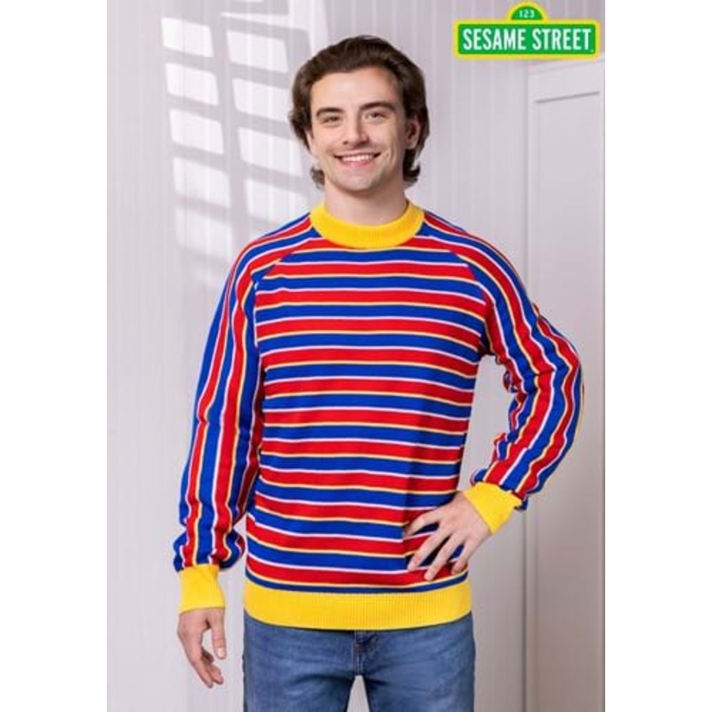 Sesame Street Ernie Cosplay Adult Knit Sweater X-Small