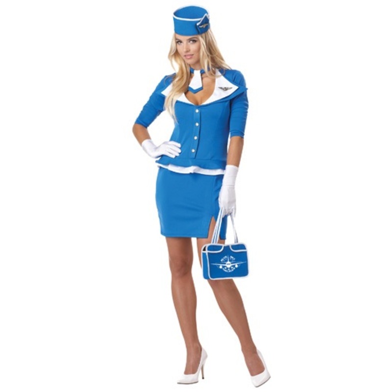 Sexy Retro Stewardess Costume for Women Small