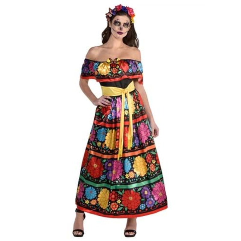Women's Sugar Skull Beauty Costume Dress Small