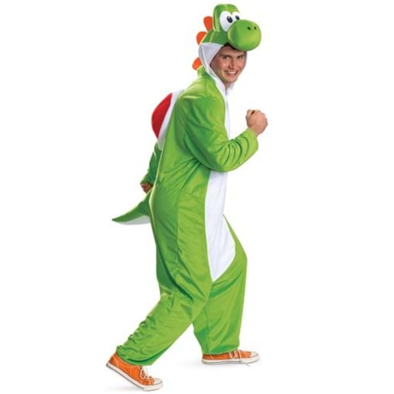 Adult Super Mario Yoshi Hooded Jumpsuit Costume X-Small/Small