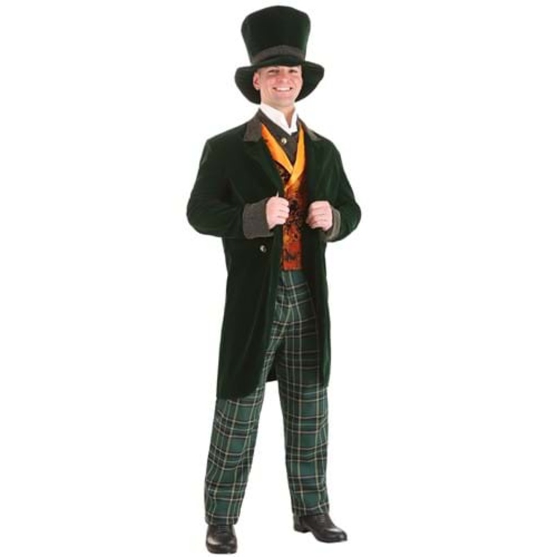 Deluxe Green Mad Hatter Costume for Men Medium