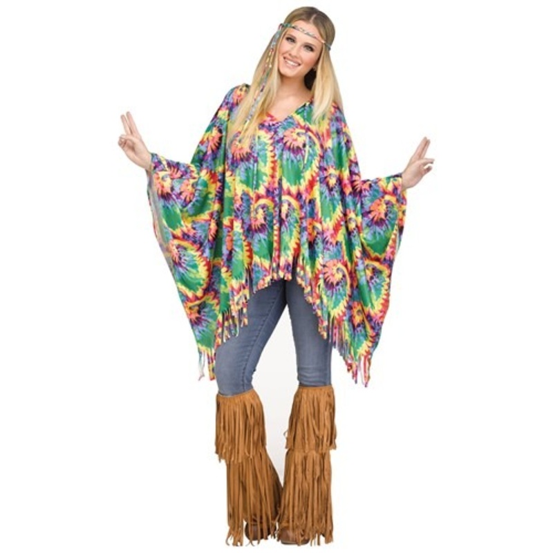 Hippie Poncho Costume for Women Standard