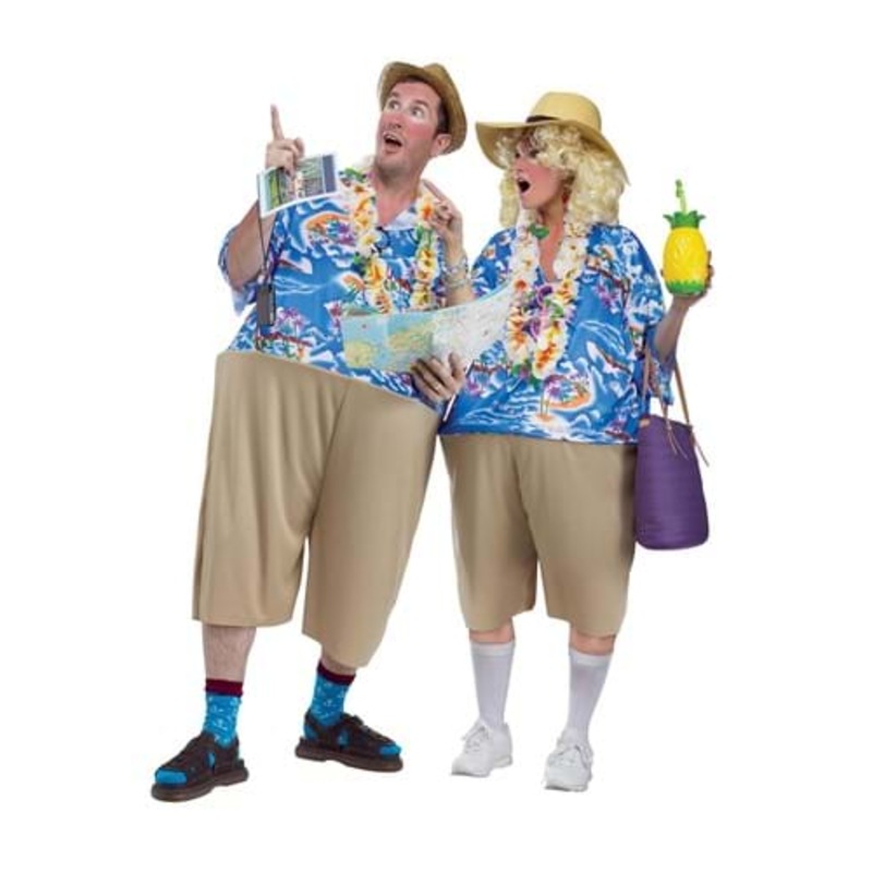 Tacky Tourist Costume for Adults with Flower Lei Standard