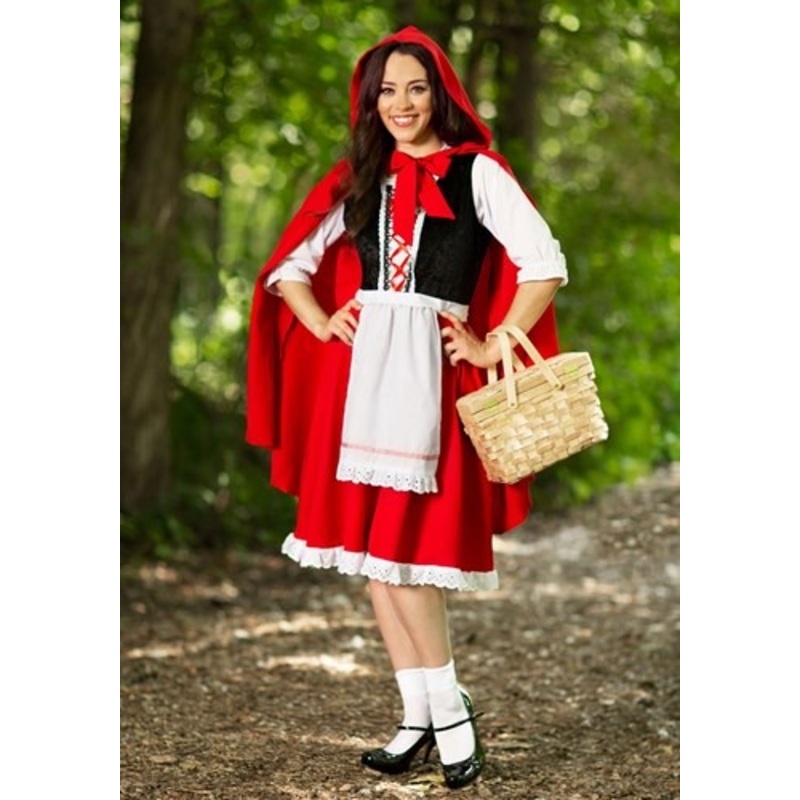 Women's Plus Size Little Red Riding Hood Costume Dress 1X