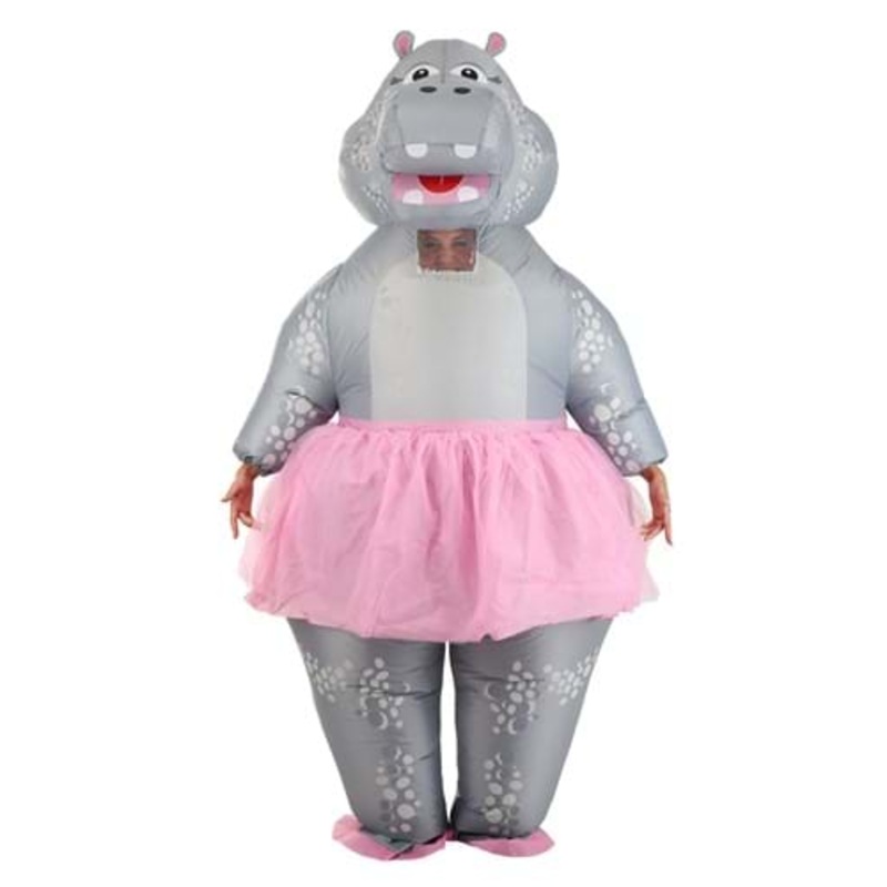 Adult Ballerina Hippo Inflatable Costume Standard