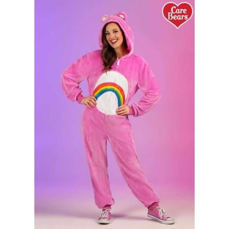 Cheer Bear Care Bears Onesie Costume for Adults X-Small