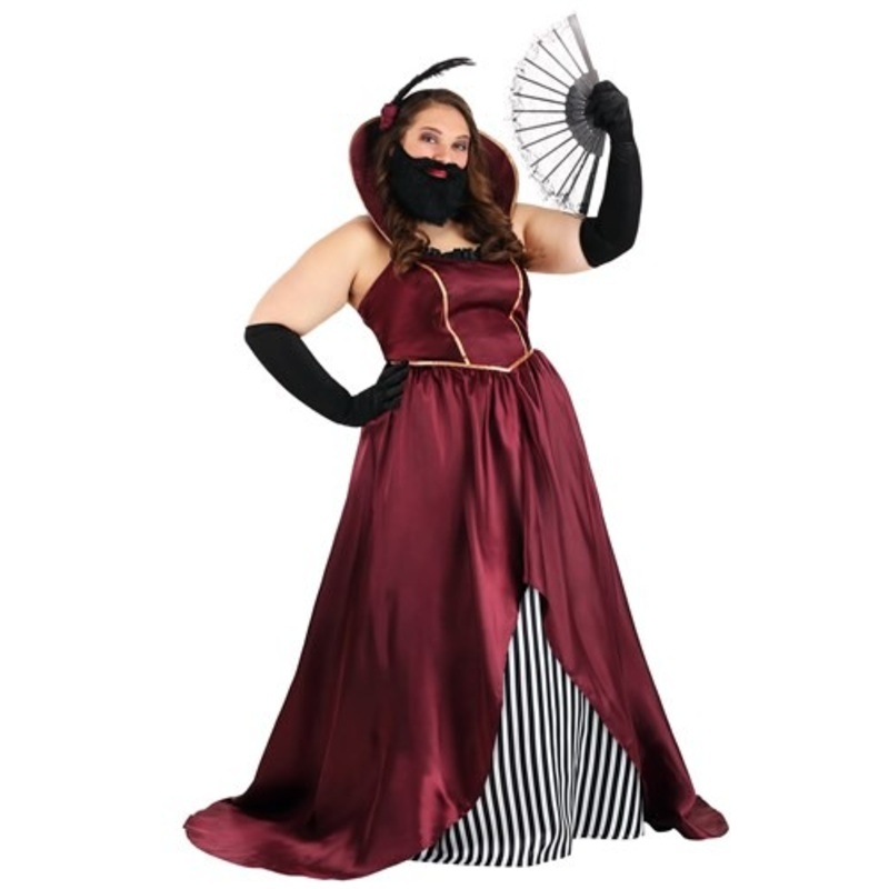 Plus Size Bearded Lady Circus Costume for Women 1X