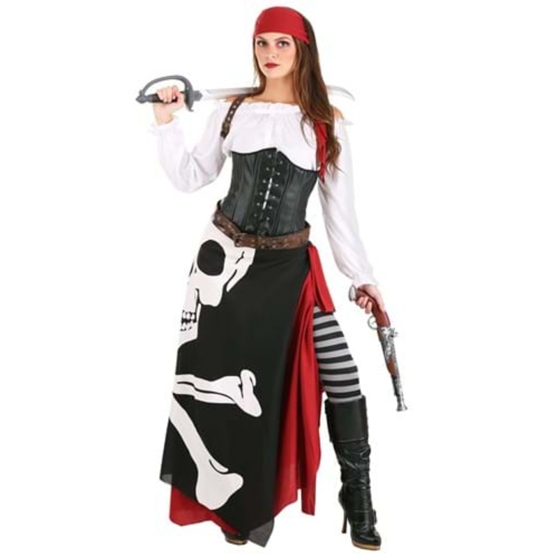 Skeleton Flag Rogue Pirate Costume for Women X-Small