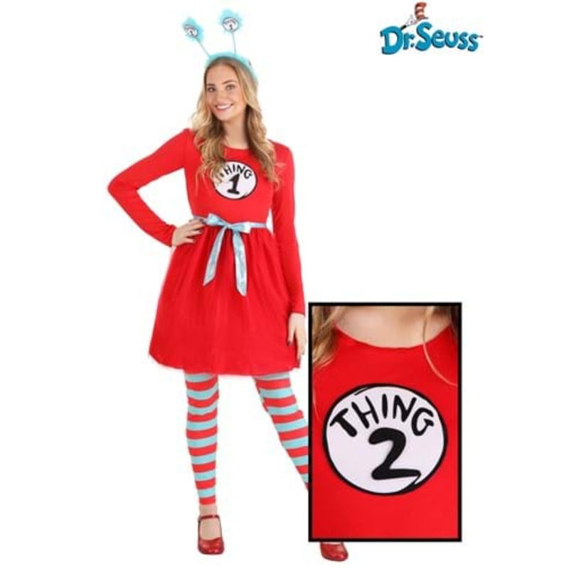 Women's Dr. Seuss Thing 1 & 2 Costume Dress X-Small